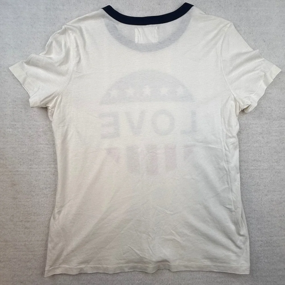 Sol Angeles Womens Love Ringer T-Shirt Patriotic Stars Stripes Sm thin retro - Picture 7 of 8
